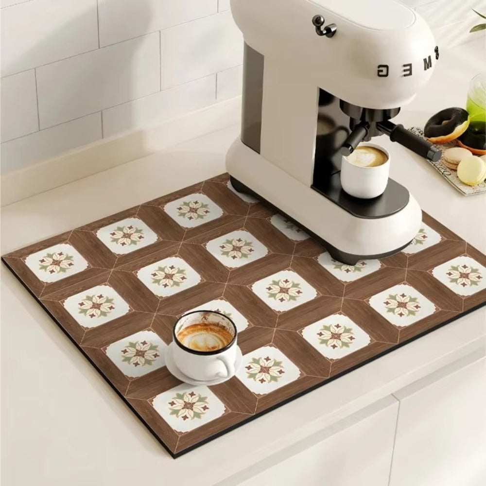 TILEDRIP – Tapis à café rétro absorbant pour le contrôle des déversements