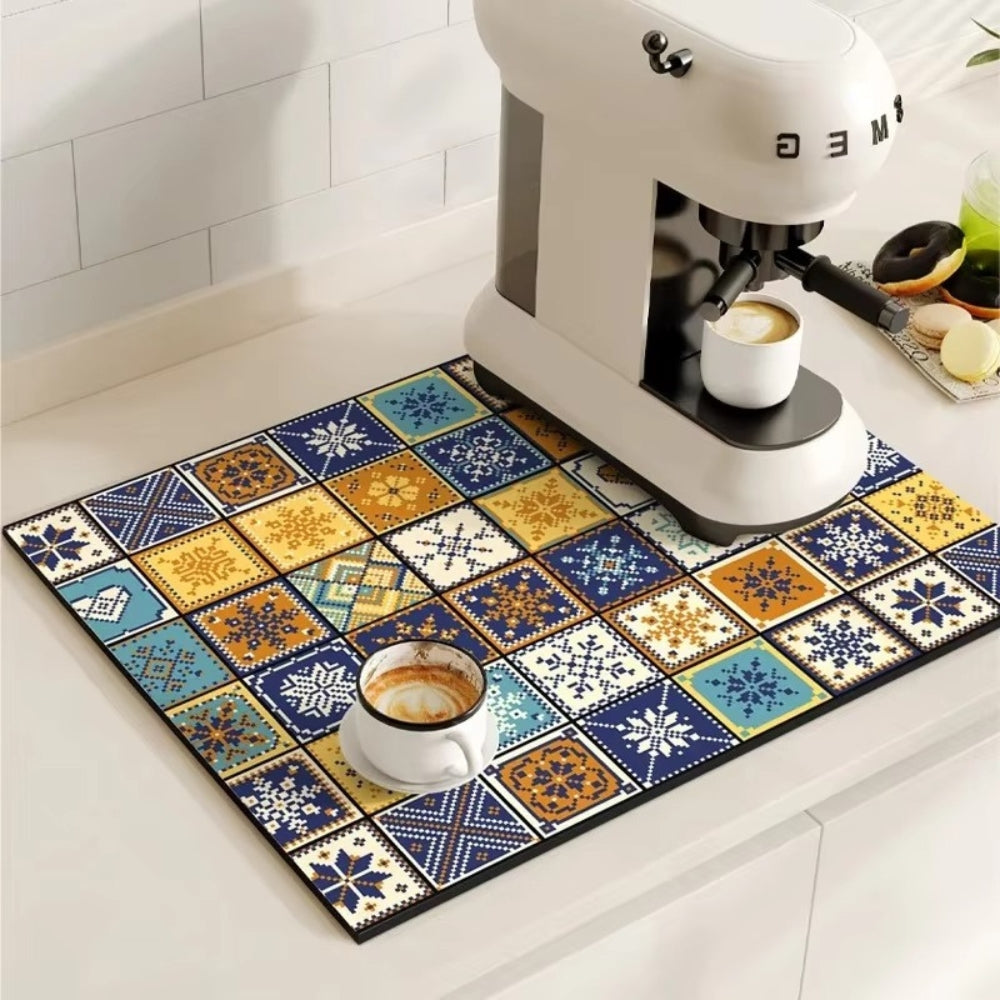 TILEDRIP – Tapis à café rétro absorbant pour le contrôle des déversements