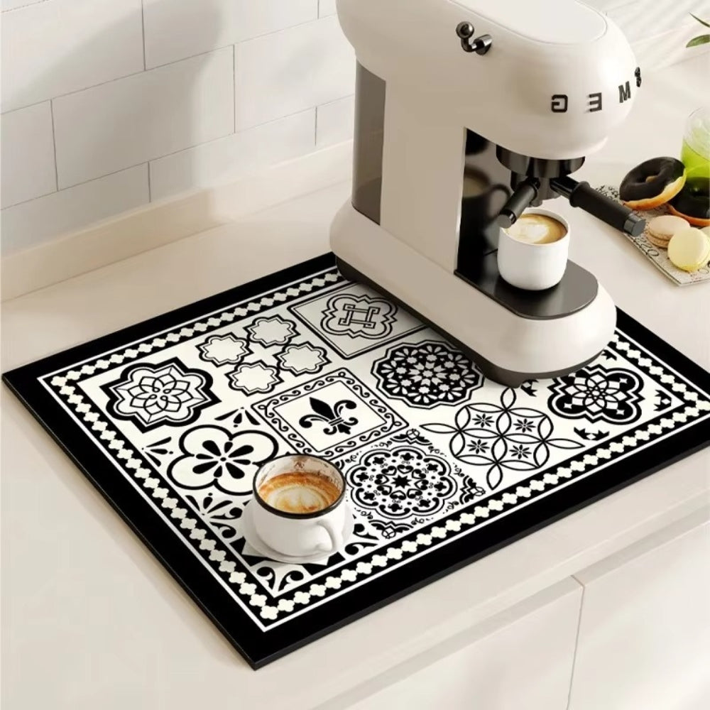 TILEDRIP – Tapis à café rétro absorbant pour le contrôle des déversements