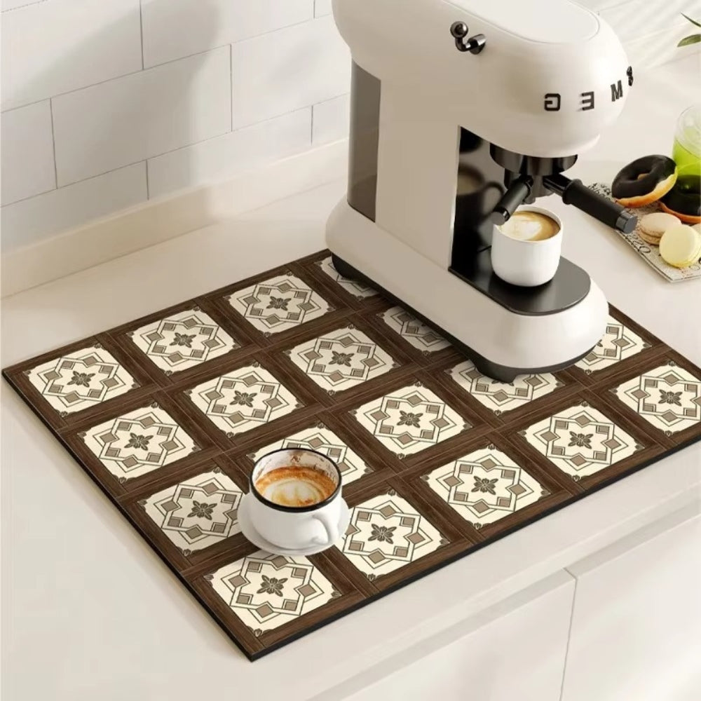 TILEDRIP – Tapis à café rétro absorbant pour le contrôle des déversements