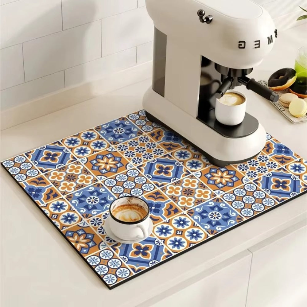 TILEDRIP – Tapis à café rétro absorbant pour le contrôle des déversements