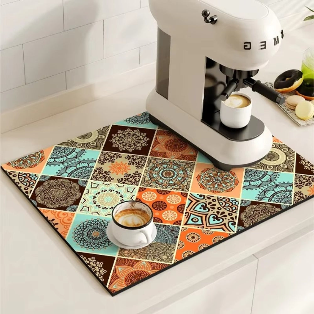TILEDRIP – Tapis à café rétro absorbant pour le contrôle des déversements