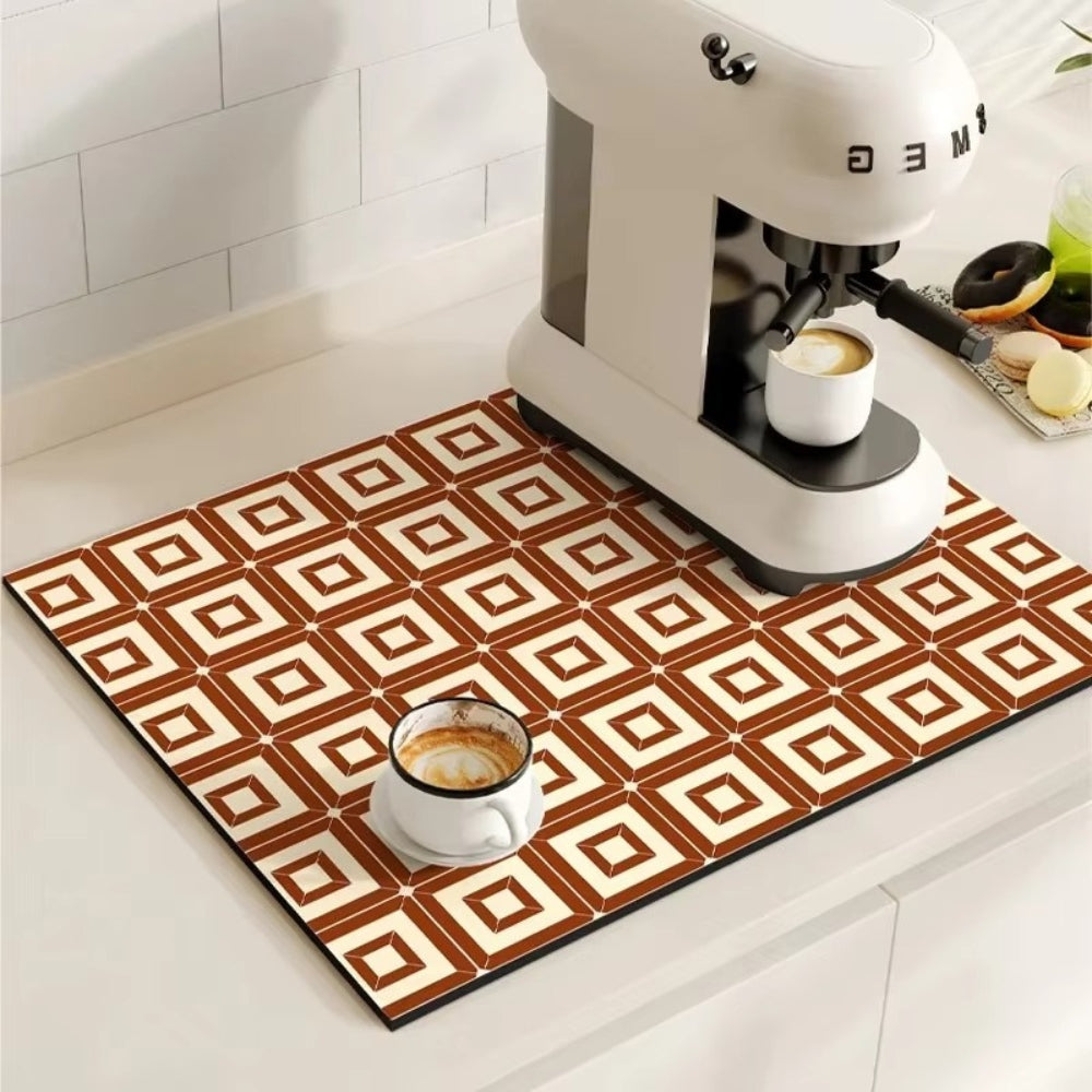 TILEDRIP – Tapis à café rétro absorbant pour le contrôle des déversements