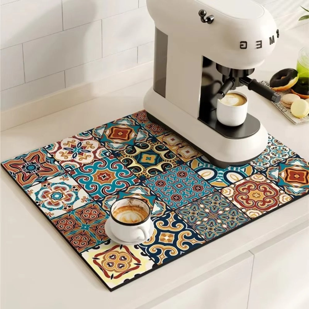 TILEDRIP – Tapis à café rétro absorbant pour le contrôle des déversements