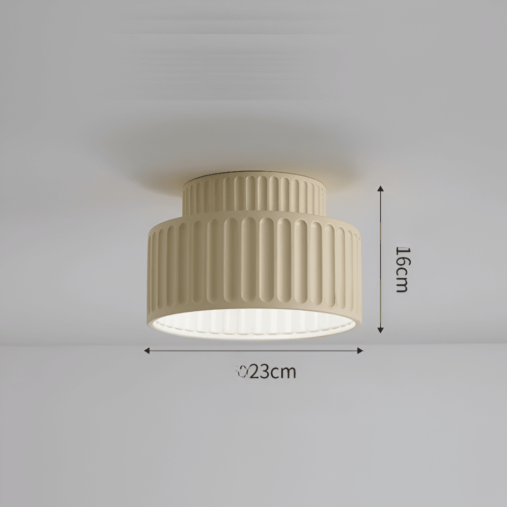 Ribello – Lampe de Plafond Blanche en Résine avec Design Rainuré