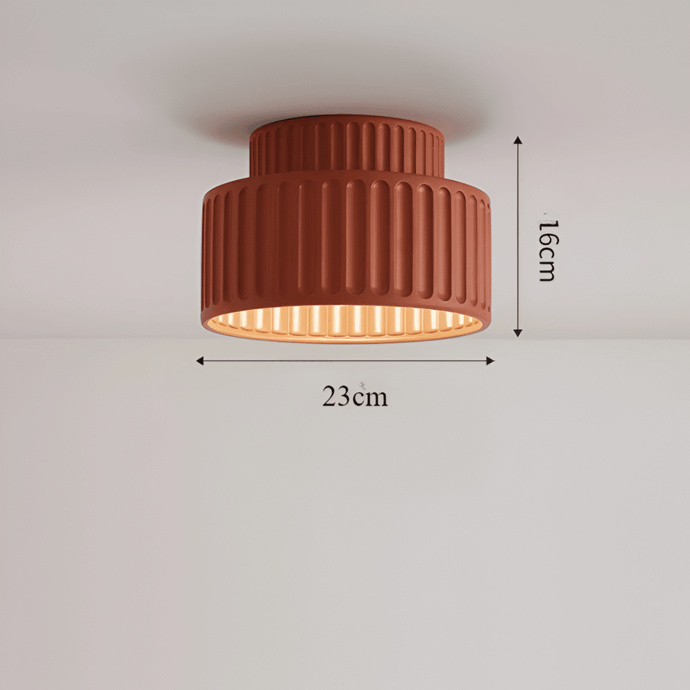 Ribello – Lampe de Plafond Blanche en Résine avec Design Rainuré