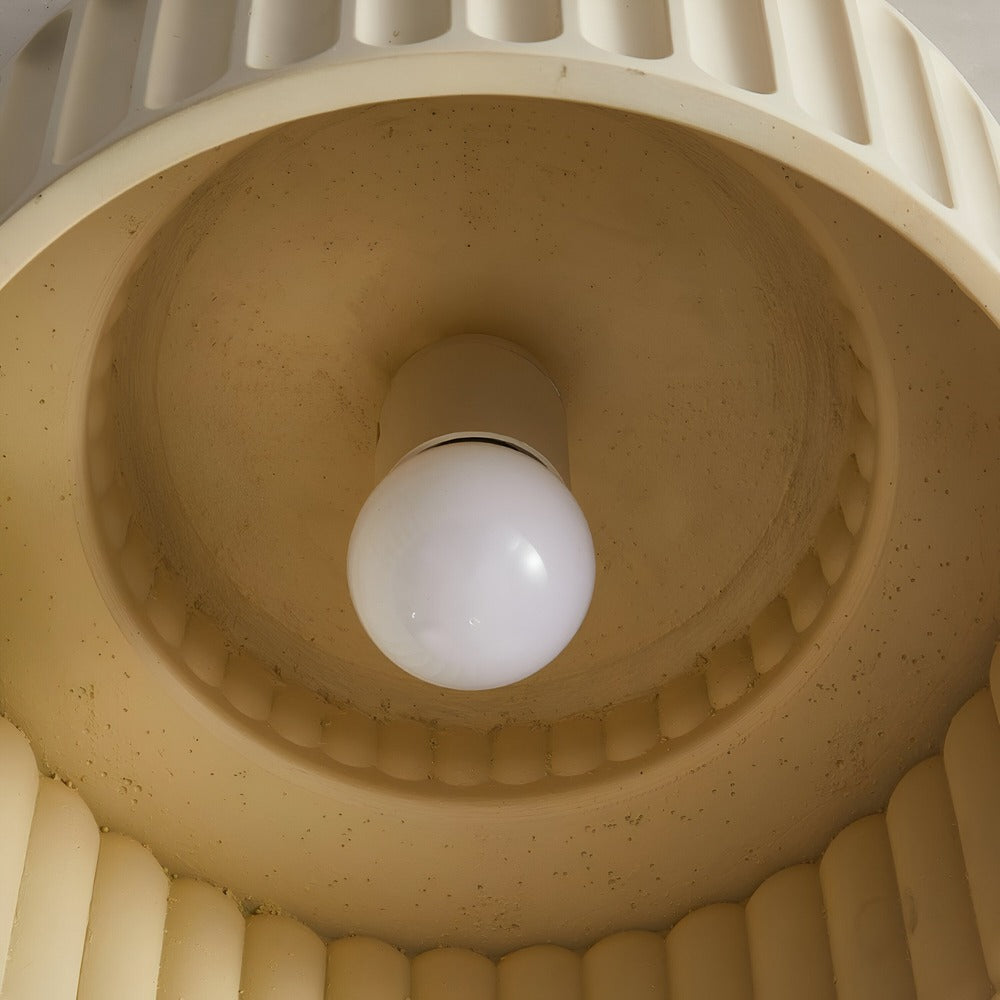 Ribello – Lampe de Plafond Blanche en Résine avec Design Rainuré