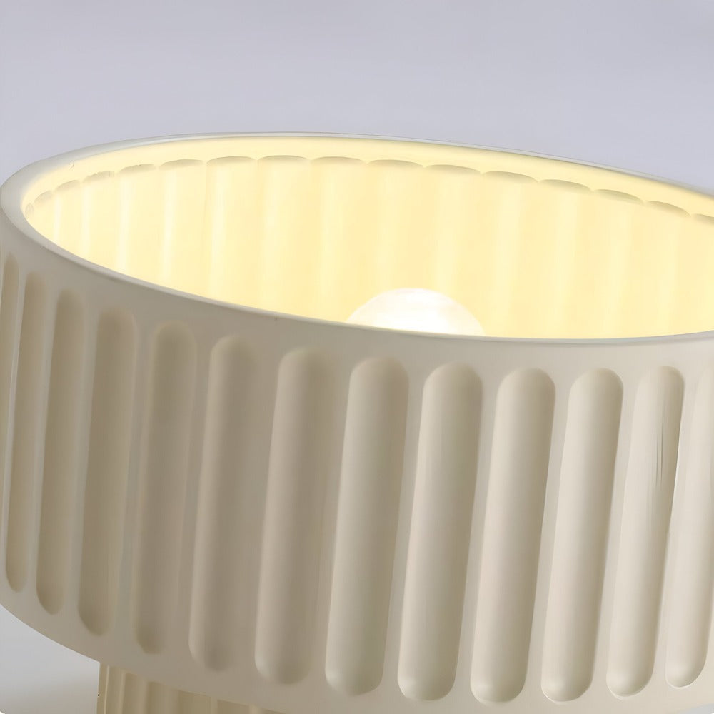 Ribello – Lampe de Plafond Blanche en Résine avec Design Rainuré