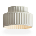 Ribello – Lampe de Plafond Blanche en Résine avec Design Rainuré