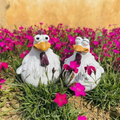 Figurines de jardin amusantes - Sculptures de poules en résine résistantes aux intempéries pour décoration de jardin