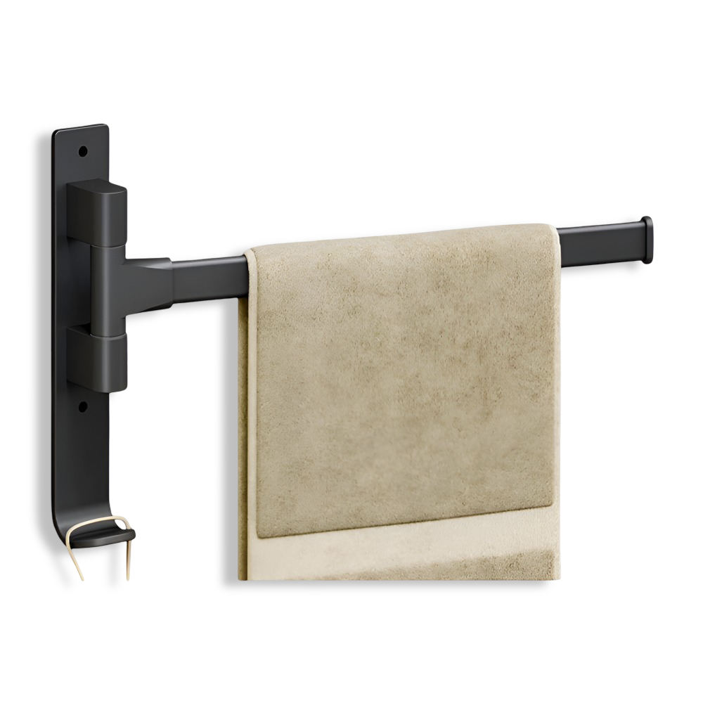 Support à Serviettes Rotatif - Barres à Serviettes en Aluminium avec 1-5 Bras - Pivotant & Économiseur d'Espace, Noir/Gris/Blanc