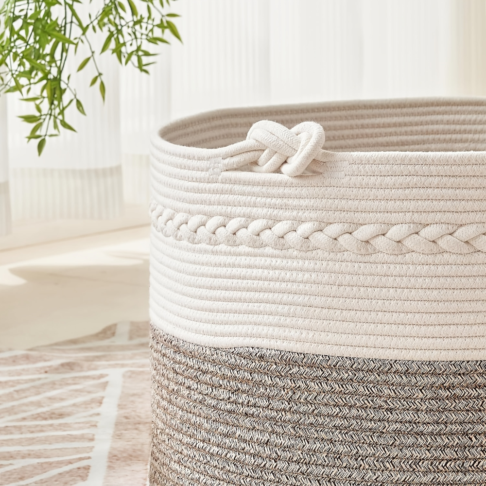 Panier de rangement rond en corde de coton 50x33 cm