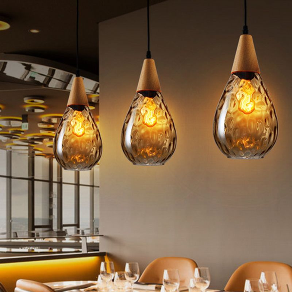 BRILLANTÉ - Suspension en verre vintage en forme de goutte d'eau pour l'ambiance de la maison