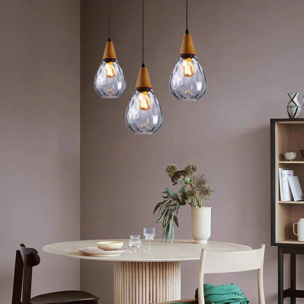 BRILLANTÉ - Suspension en verre vintage en forme de goutte d'eau pour une ambiance domestique
