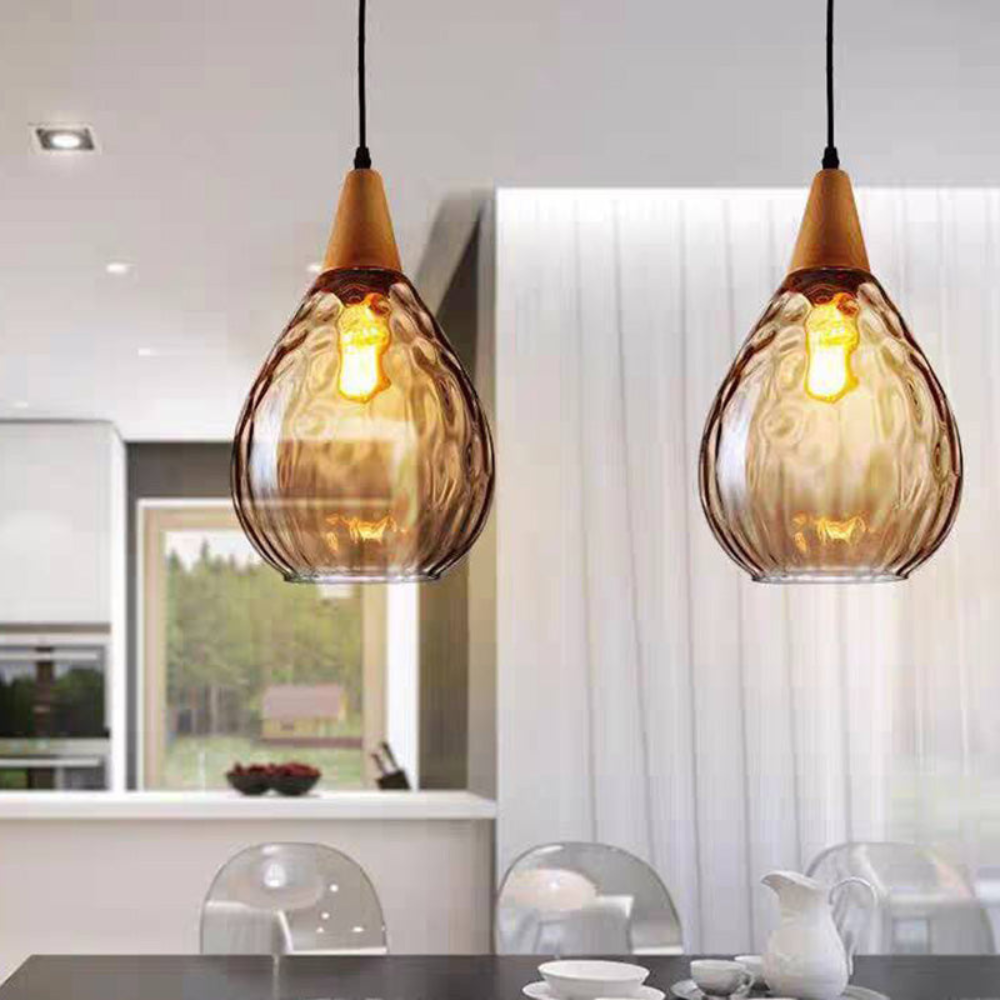 BRILLANTÉ - Suspension en verre vintage en forme de goutte d'eau pour une ambiance domestique