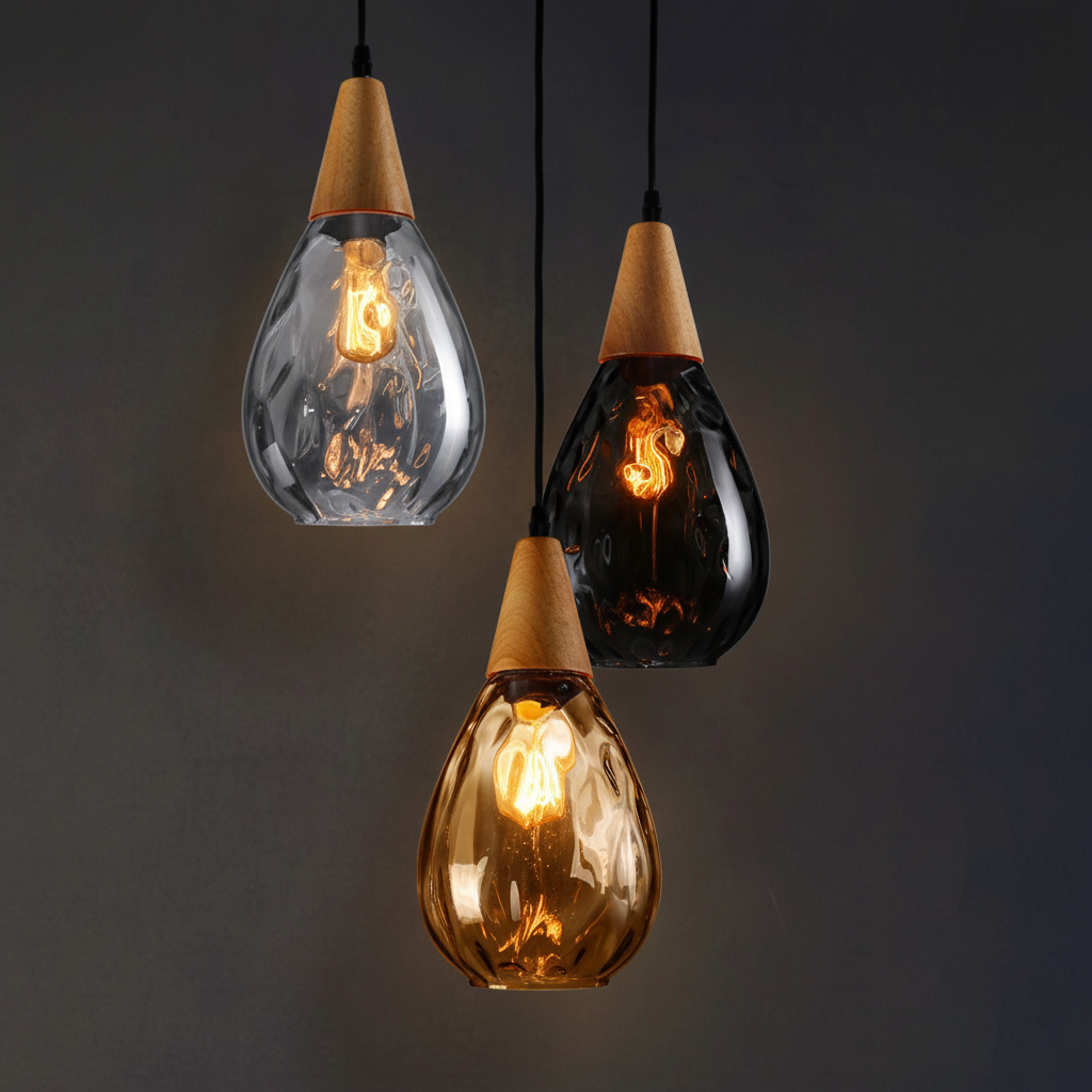 BRILLANTÉ - Suspension en verre vintage en forme de goutte d'eau pour une ambiance domestique