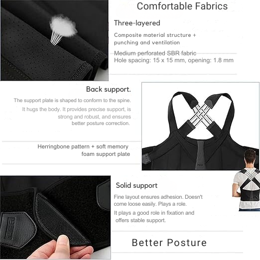 Support dorsal | Correcteur de posture | Soutien pour des épaules droites | PosturePro