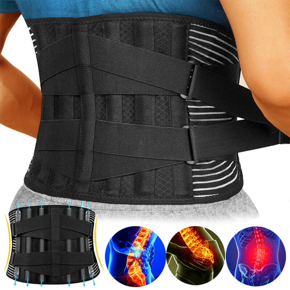 Soutien lombaire | Système de support en aluminium et acier à mémoire | Ceinture de soutien lombaire réglable | OrthoFlexa