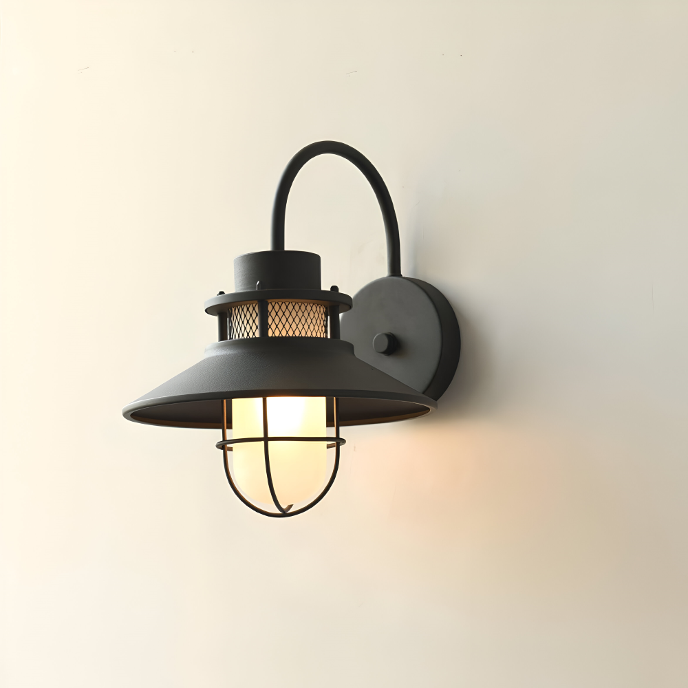 Ironyx Applique Murale – Applique Murale Industrielle en Fer et Verre pour Intérieur & Extérieur