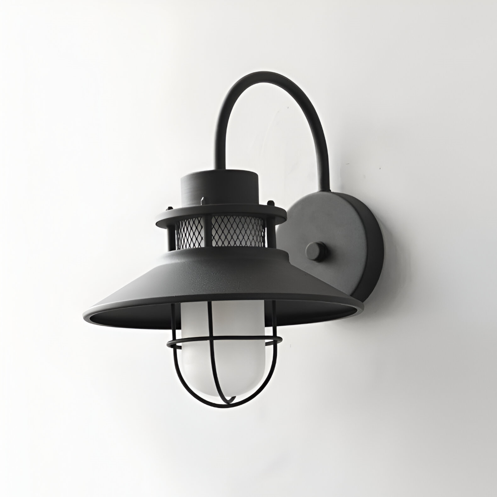 Ironyx Applique Murale – Applique Murale Industrielle en Fer et Verre pour Intérieur & Extérieur