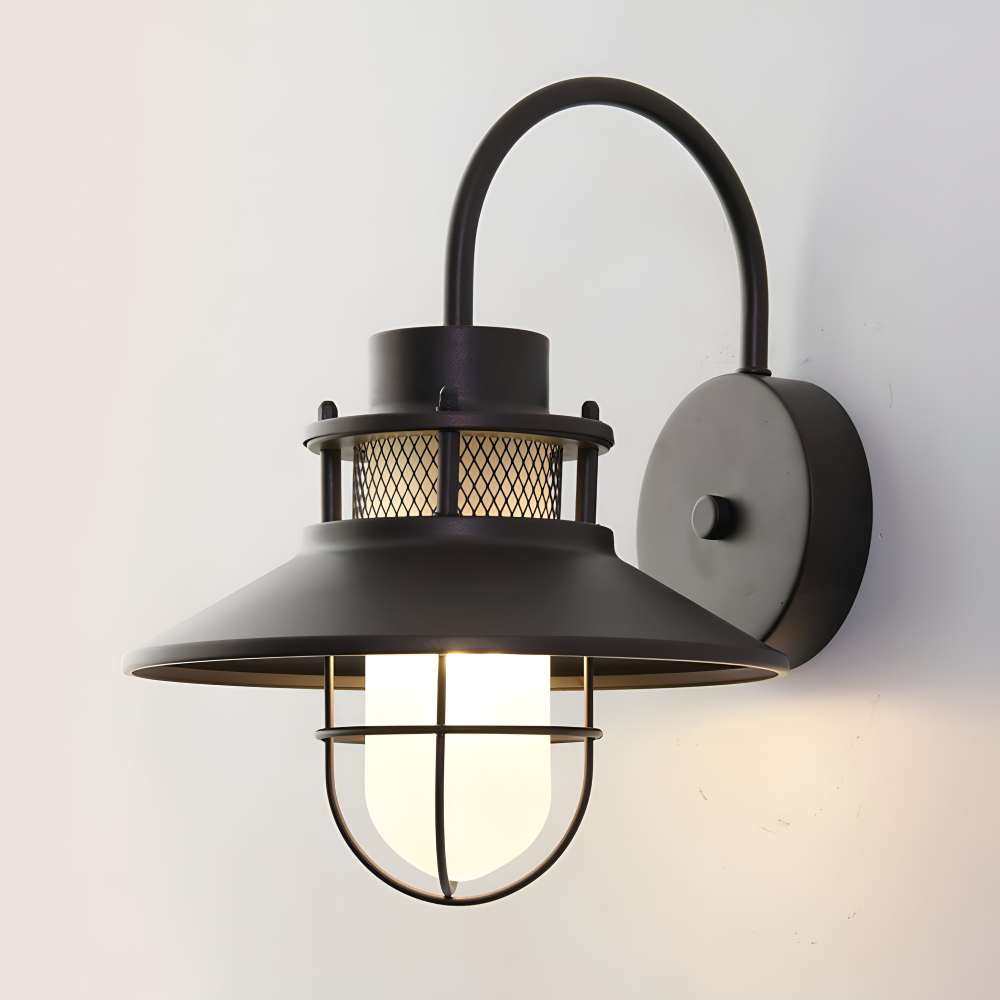 Ironyx Applique Murale – Applique Murale Industrielle en Fer et Verre pour Intérieur & Extérieur