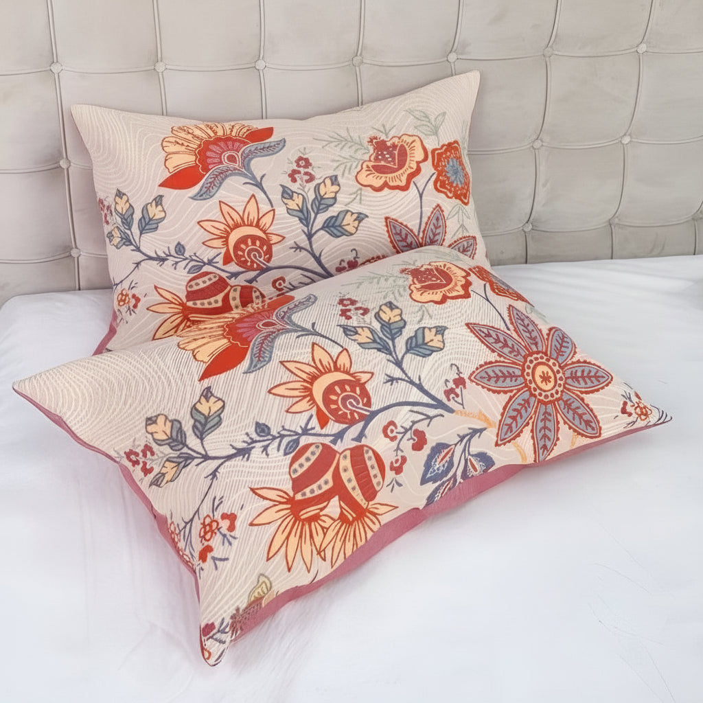 Taies d'oreiller florales bohèmes rustiques | Ensemble de 2 pièces
