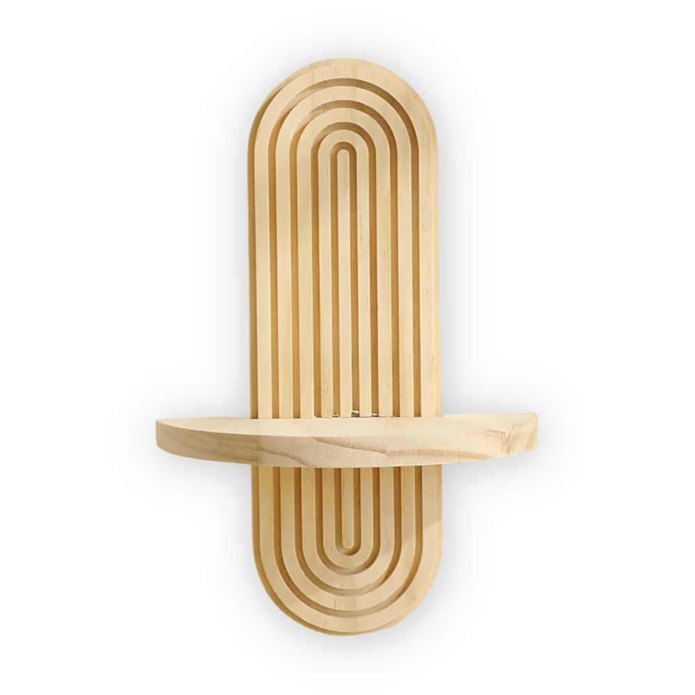 FormaEdge Étagère – Étagère Murale Géométrique Moderne en Bois (35 cm)