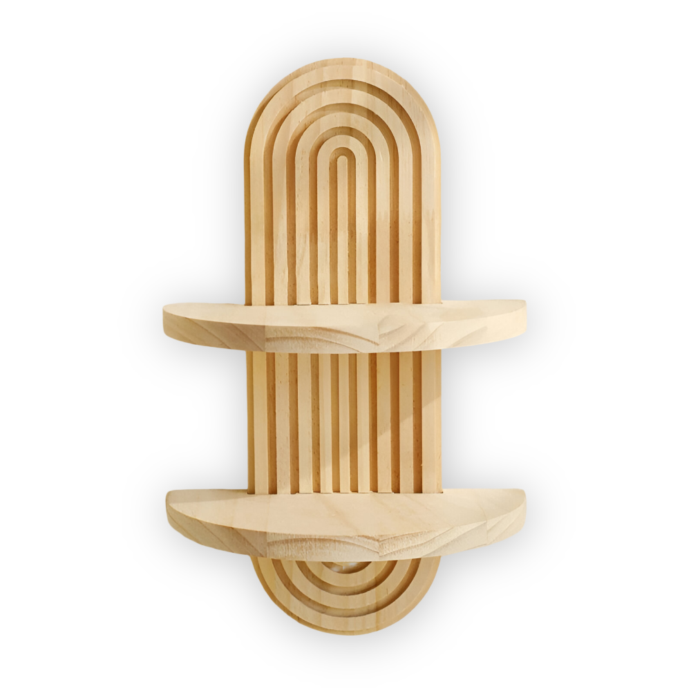 FormaEdge Étagère – Étagère Murale Géométrique Moderne en Bois (35 cm)