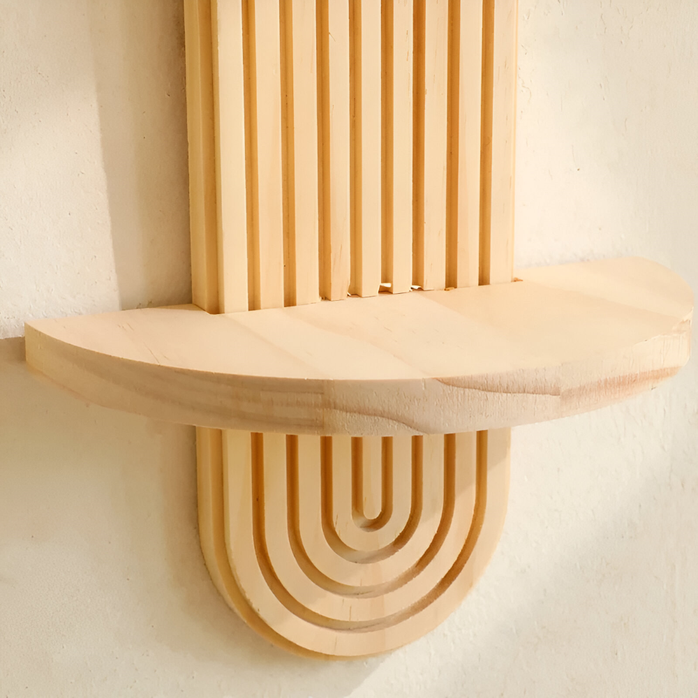 FormaEdge Étagère – Étagère Murale Géométrique Moderne en Bois (35 cm)