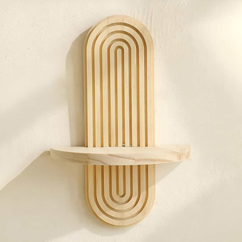 FormaEdge Étagère – Étagère Murale Géométrique Moderne en Bois (35 cm)