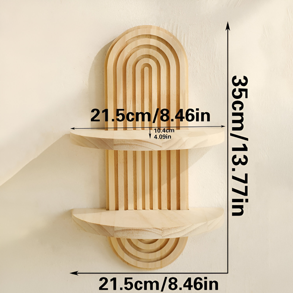 FormaEdge Étagère – Étagère Murale Géométrique Moderne en Bois (35 cm)