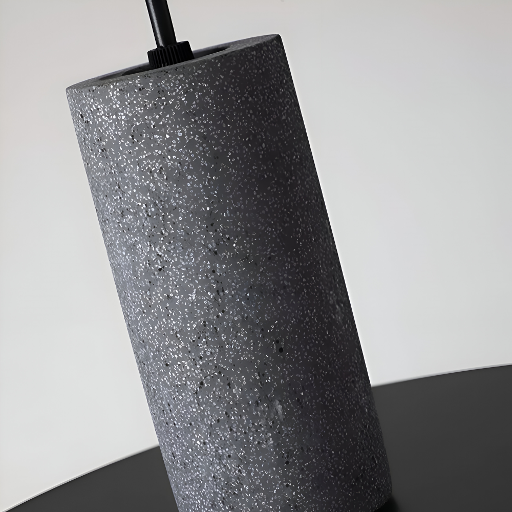StoneLume Pendentif – Lampe à Pendule Industrielle Rustique en Pierre et Aluminium