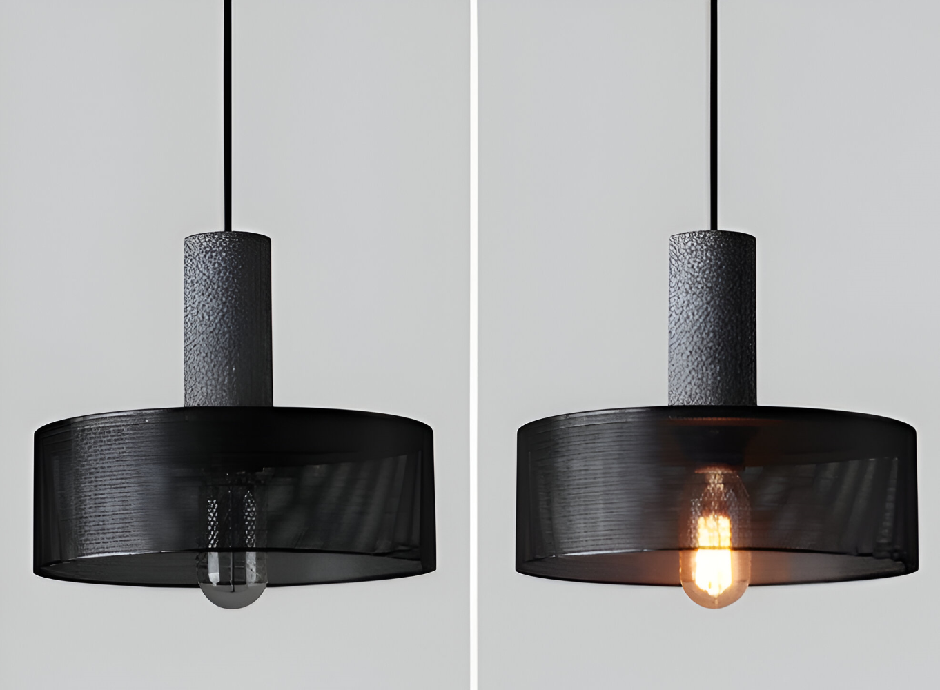 StoneLume Pendentif – Lampe à Pendule Industrielle Rustique en Pierre et Aluminium