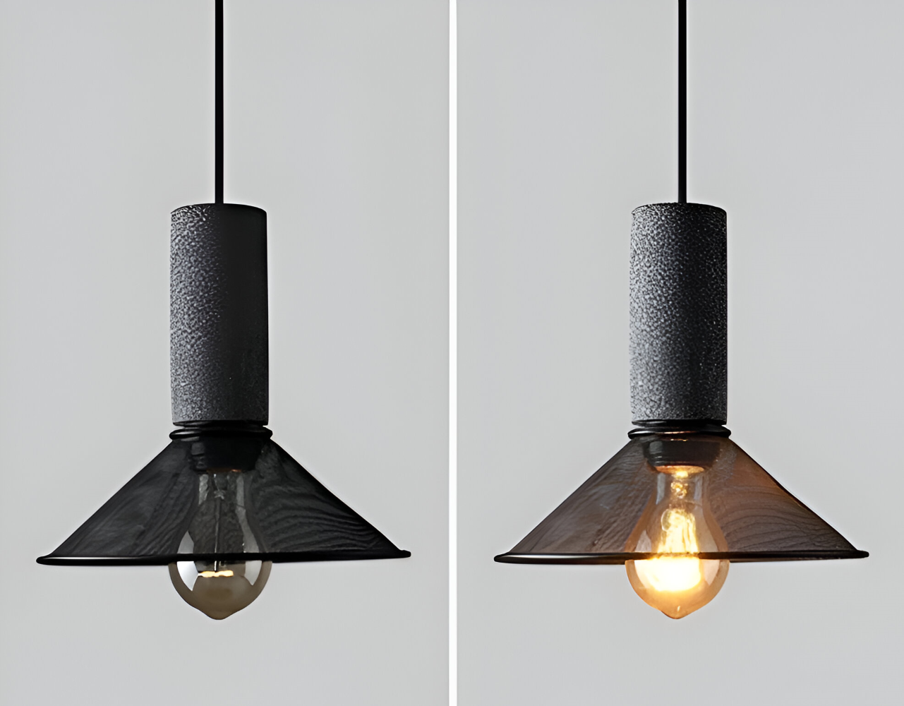 StoneLume Pendentif – Lampe à Pendule Industrielle Rustique en Pierre et Aluminium