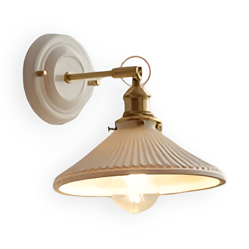 Applique murale en céramique blanche et cuivre – design rustique et champêtre