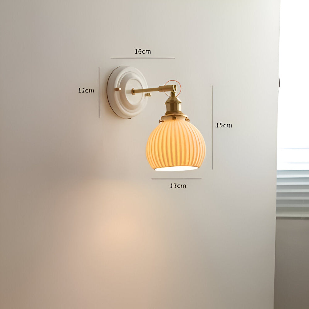 Applique murale en céramique blanche et cuivre – design rustique et champêtre