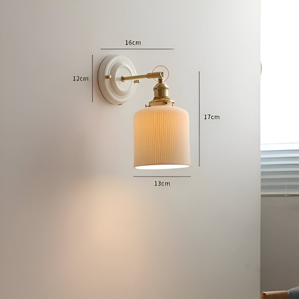 Applique murale en céramique blanche et cuivre – design rustique et champêtre