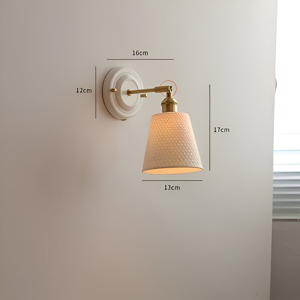 Applique murale en céramique blanche et cuivre – design rustique et champêtre