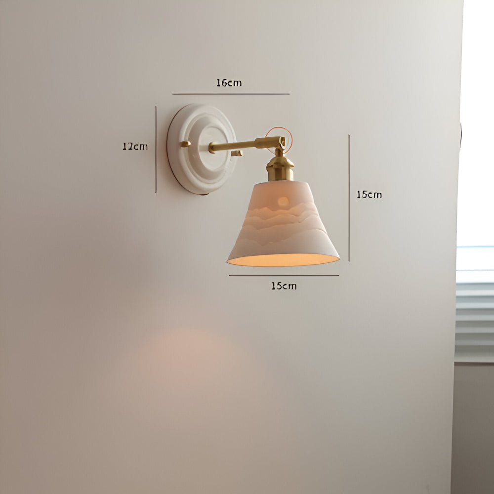 Applique murale en céramique blanche et cuivre – design rustique et champêtre