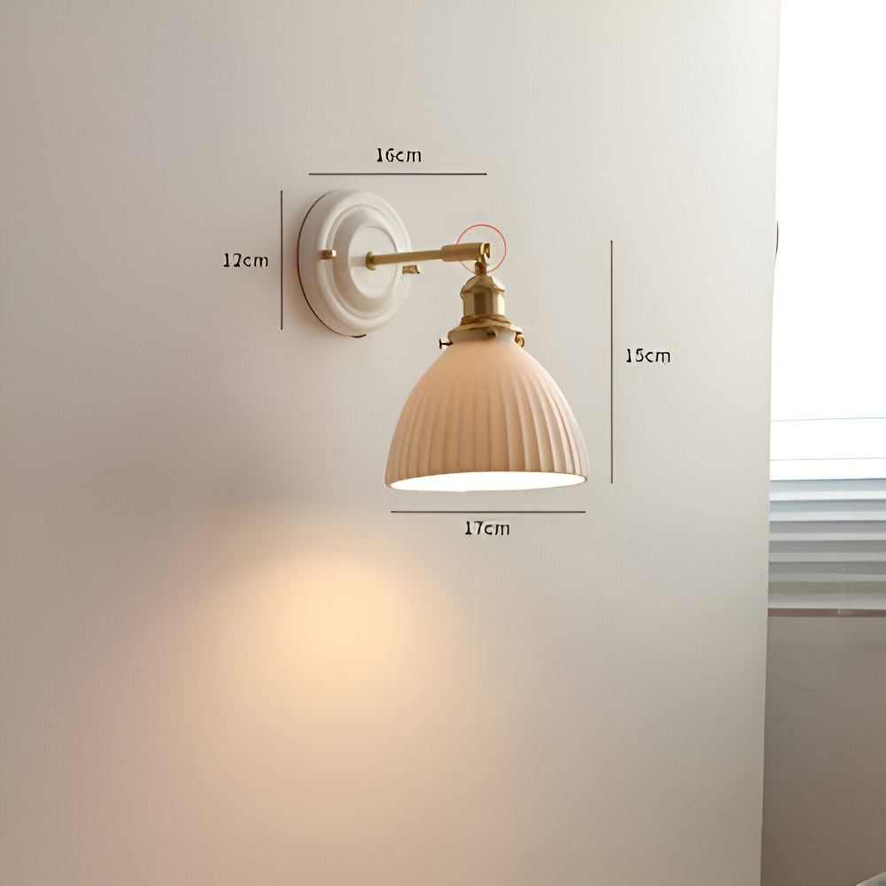 Applique murale en céramique blanche et cuivre – design rustique et champêtre