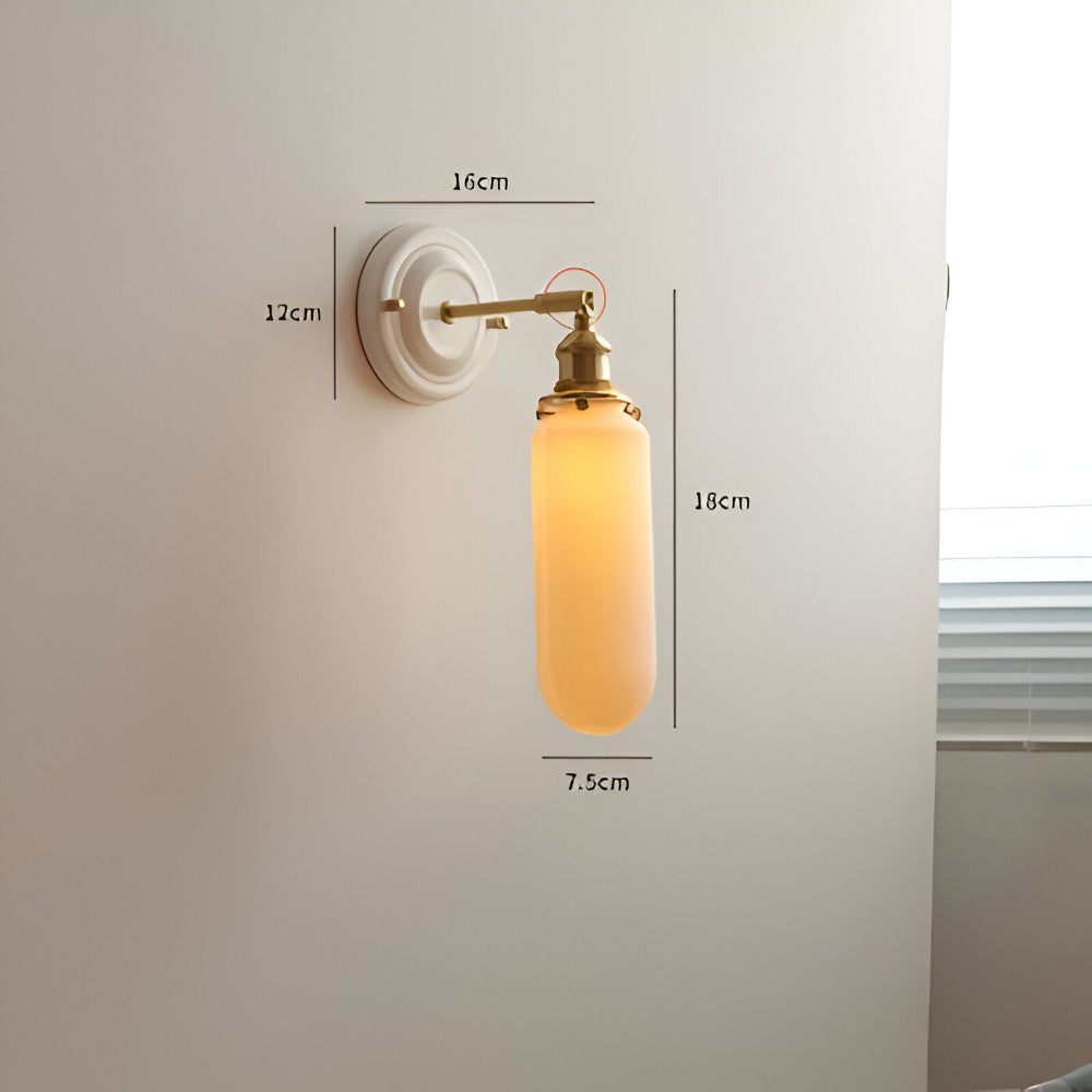 Applique murale en céramique blanche et cuivre – design rustique et champêtre