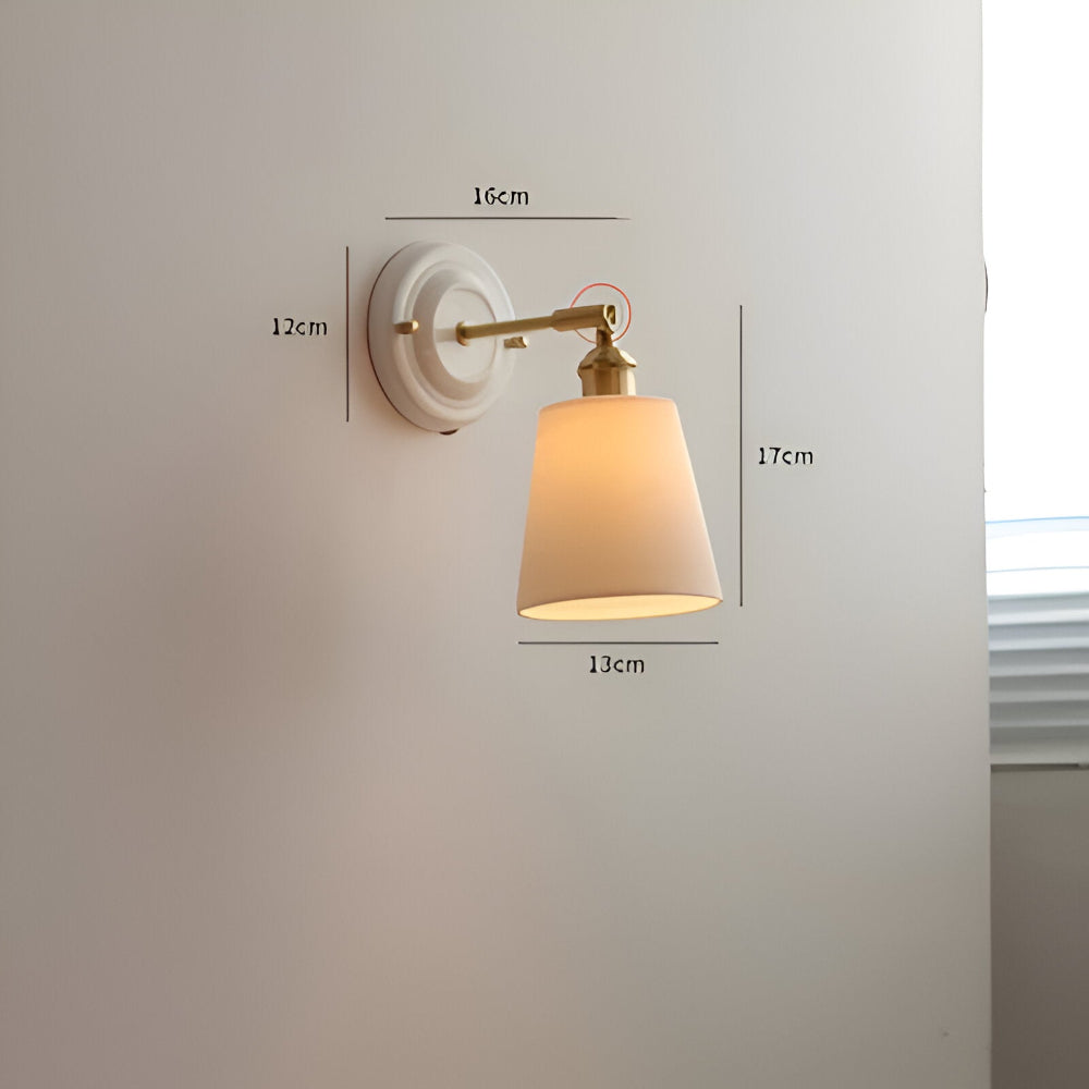 Applique murale en céramique blanche et cuivre – design rustique et champêtre