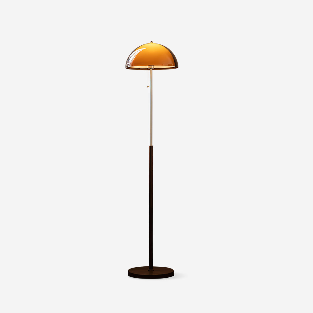Lampadaire Rustina Moderne - Dôme Acrylique Ambre Rétro pour Salon