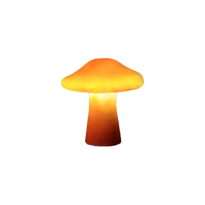 Lampes décoratives de jardin LED champignons orange en résine