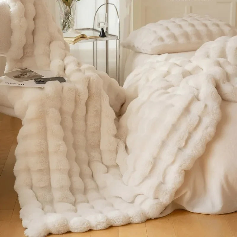 FurLuxe | Couverture en fausse fourrure réversible