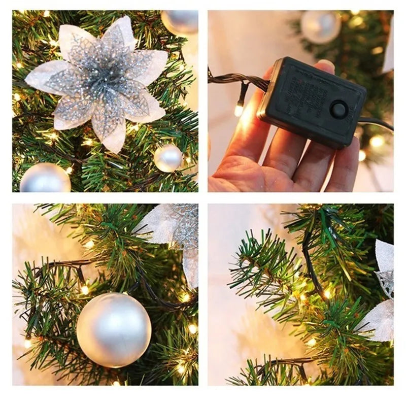 Luminarae | Guirlande de Noël 2,7 m | Avec éclairage LED & branches de sapin | Pour cheminée, rampe d'escalier & décoration de porte | 5 couleurs