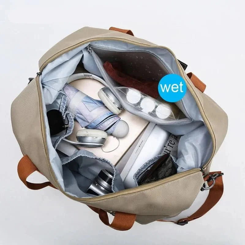FITVOYAGE – Sac de sport avec compartiment à chaussures et compartiment humide