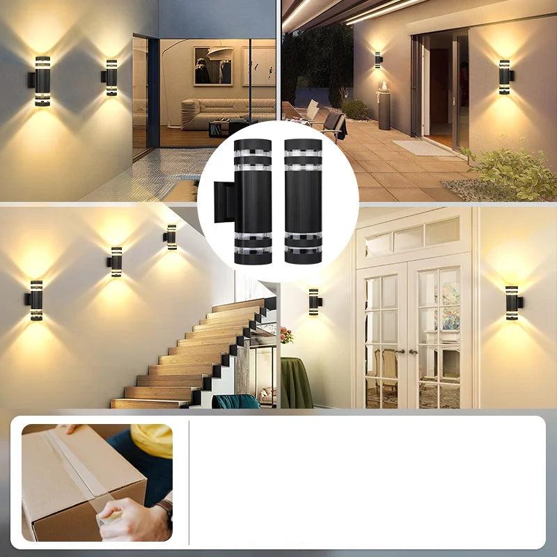 LumiBloc Applique LED extérieure | Effet Up & Down | Douille E27 | Étanche IP65 | Design moderne pour jardin et balcon