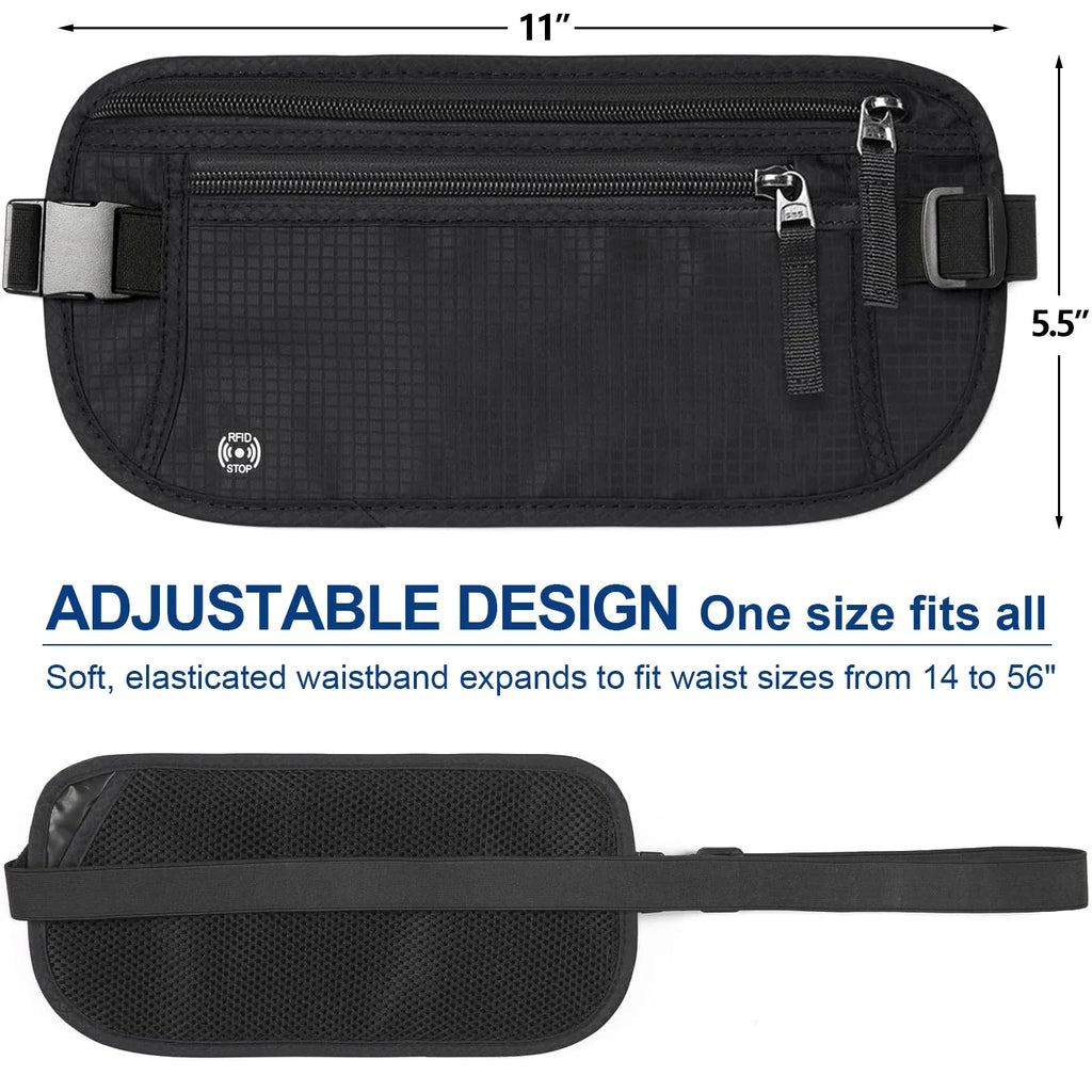 Sac banane SafeTraveler | Protection RFID | Compartiment de sécurité caché | Pour dames et hommes