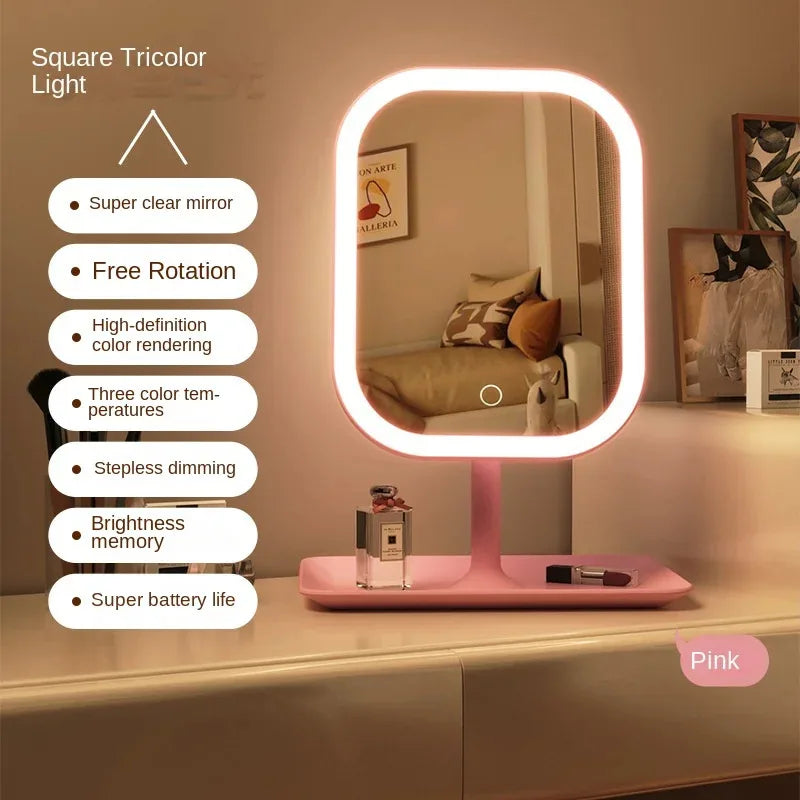 Miroir de Maquillage LED Lumiéra | 3 Couleurs de Lumière | Commande Tactile | Design Moderne
